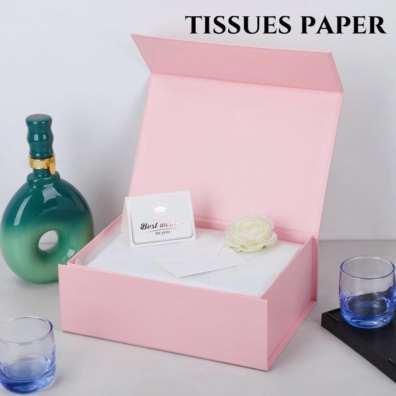 UoeRing 6 Pack Pink Gift Box 11.5x8x4 inch Luxury Gift Box for Presents with Magnetic Lid Collapsible,Bridesmaid Proposal,Contains Card, Ribbon, Tissue Paper,Shredded Paper Fille - Image 5